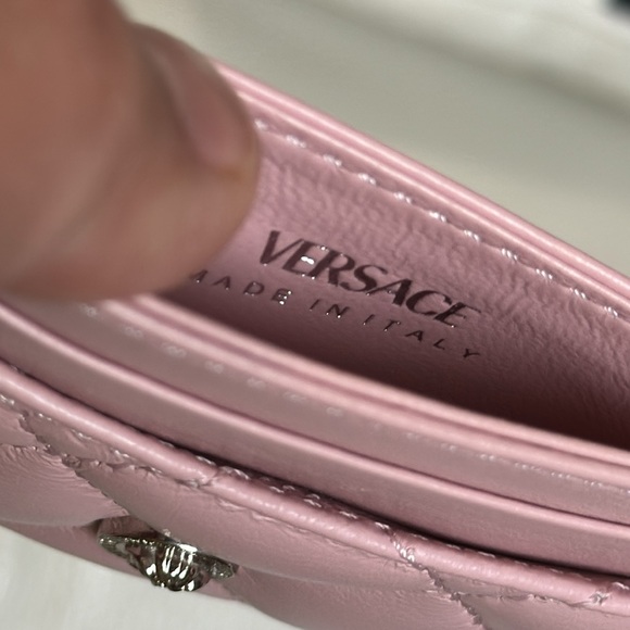 New Authentic Versace! Quilted Lamb+Lamb Leather+Meta, Card Case. - Picture 6 of 13
